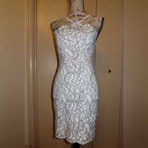 Lulu's White and Black Lace Dress